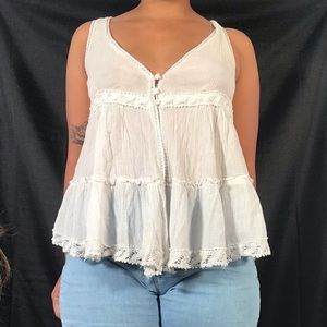 Poetry clothing white lace trim vest